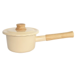 Fujihoro COTTON 14cm 單柄附蓋琺瑯牛奶鍋 (米白色)